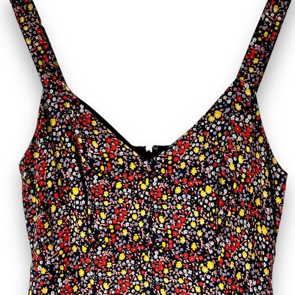 J.Crew Maxi Dress 00 Floral Calico Print Cottagecore Romantic Boho Style - Picture 5 of 12